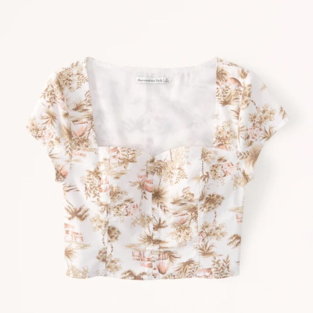 Abercrombie Palm Tree Corset Crop Top US Size Small